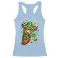Funny Irish Highland Cow Racerback Tank Top St Patricks Day Gift