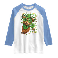 Funny Irish Highland Cow Raglan Shirt St Patricks Day Gift