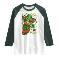 Funny Irish Highland Cow Raglan Shirt St Patricks Day Gift