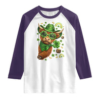 Funny Irish Highland Cow Raglan Shirt St Patricks Day Gift