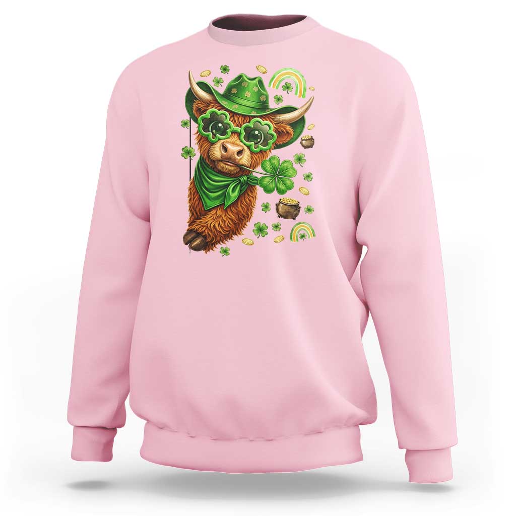 Funny Irish Highland Cow Sweatshirt St Patricks Day Gift