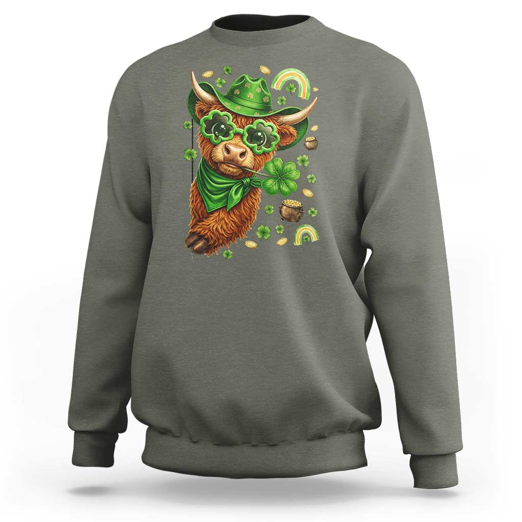 Funny Irish Highland Cow Sweatshirt St Patricks Day Gift