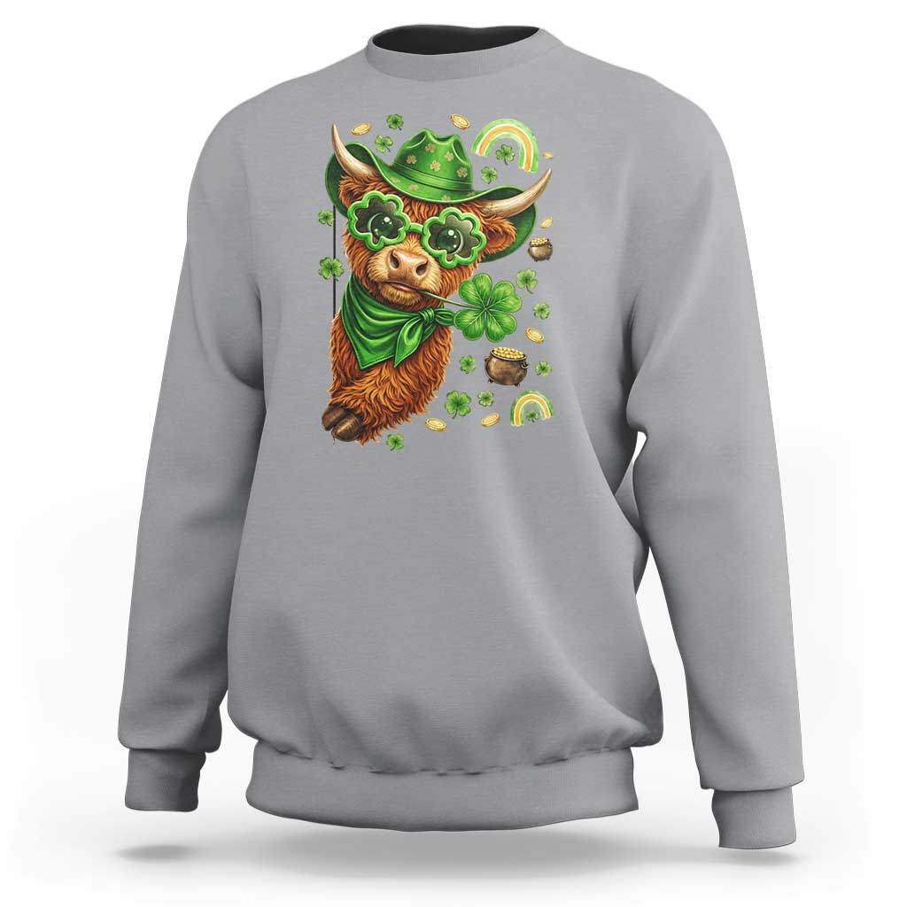 Funny Irish Highland Cow Sweatshirt St Patricks Day Gift
