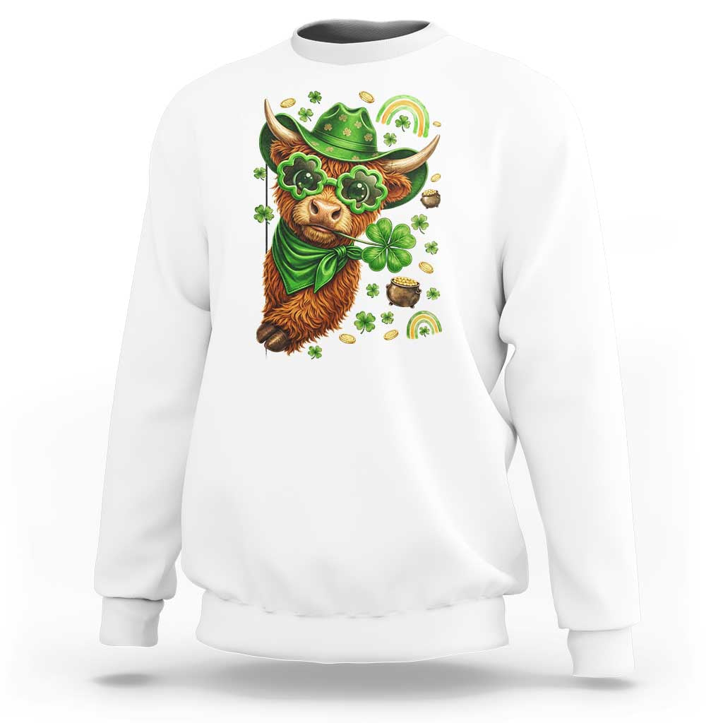 Funny Irish Highland Cow Sweatshirt St Patricks Day Gift