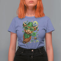 Funny Irish Highland Cow T Shirt For Women St Patricks Day Gift