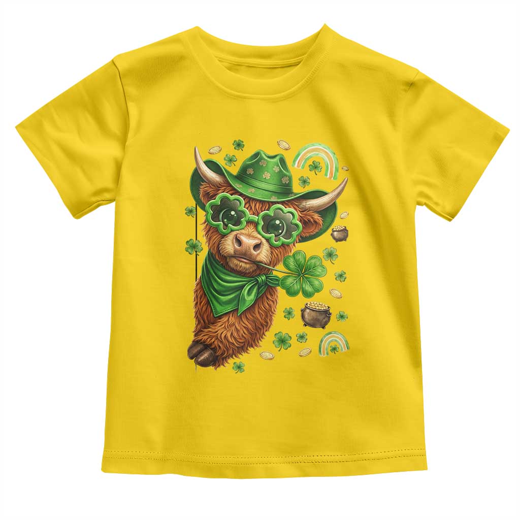 Funny Irish Highland Cow Toddler T Shirt St Patricks Day Gift