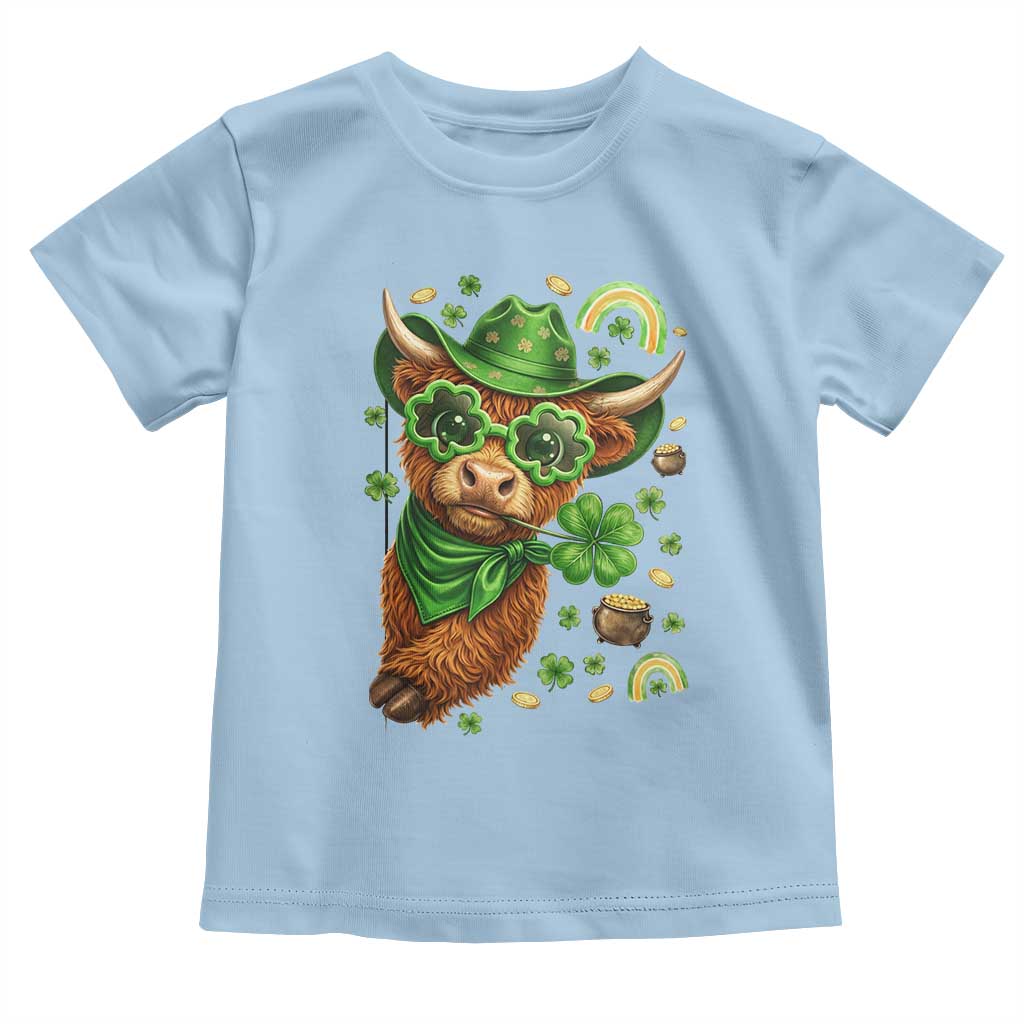 Funny Irish Highland Cow Toddler T Shirt St Patricks Day Gift