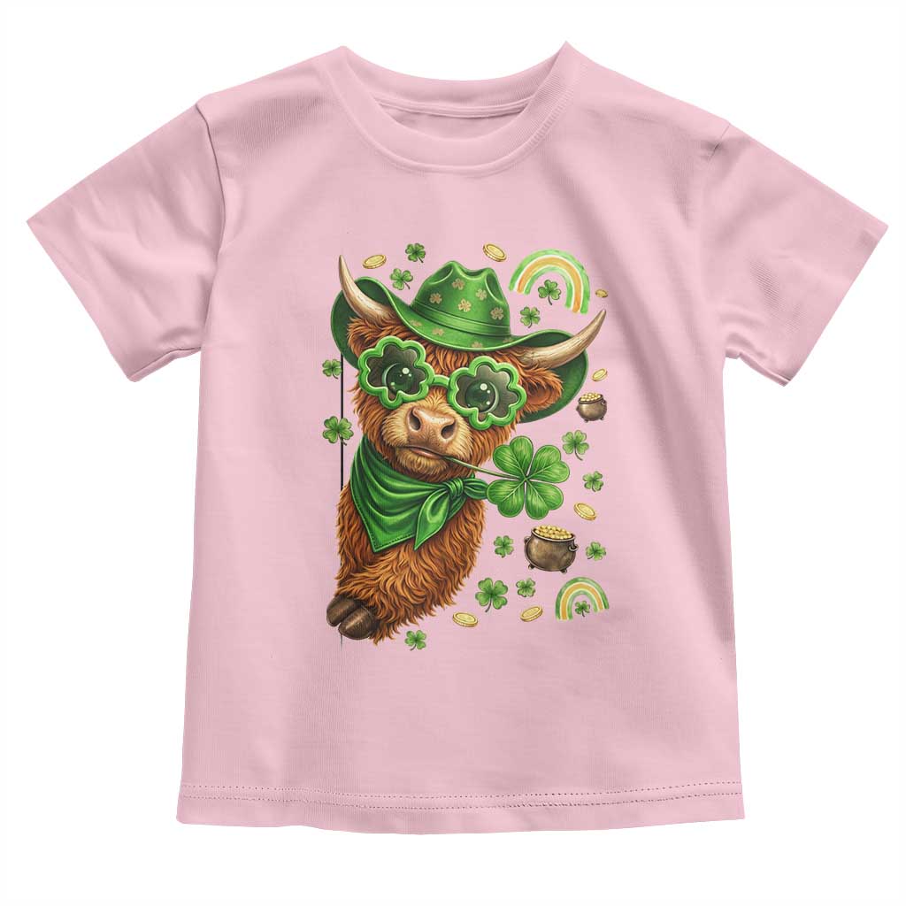 Funny Irish Highland Cow Toddler T Shirt St Patricks Day Gift