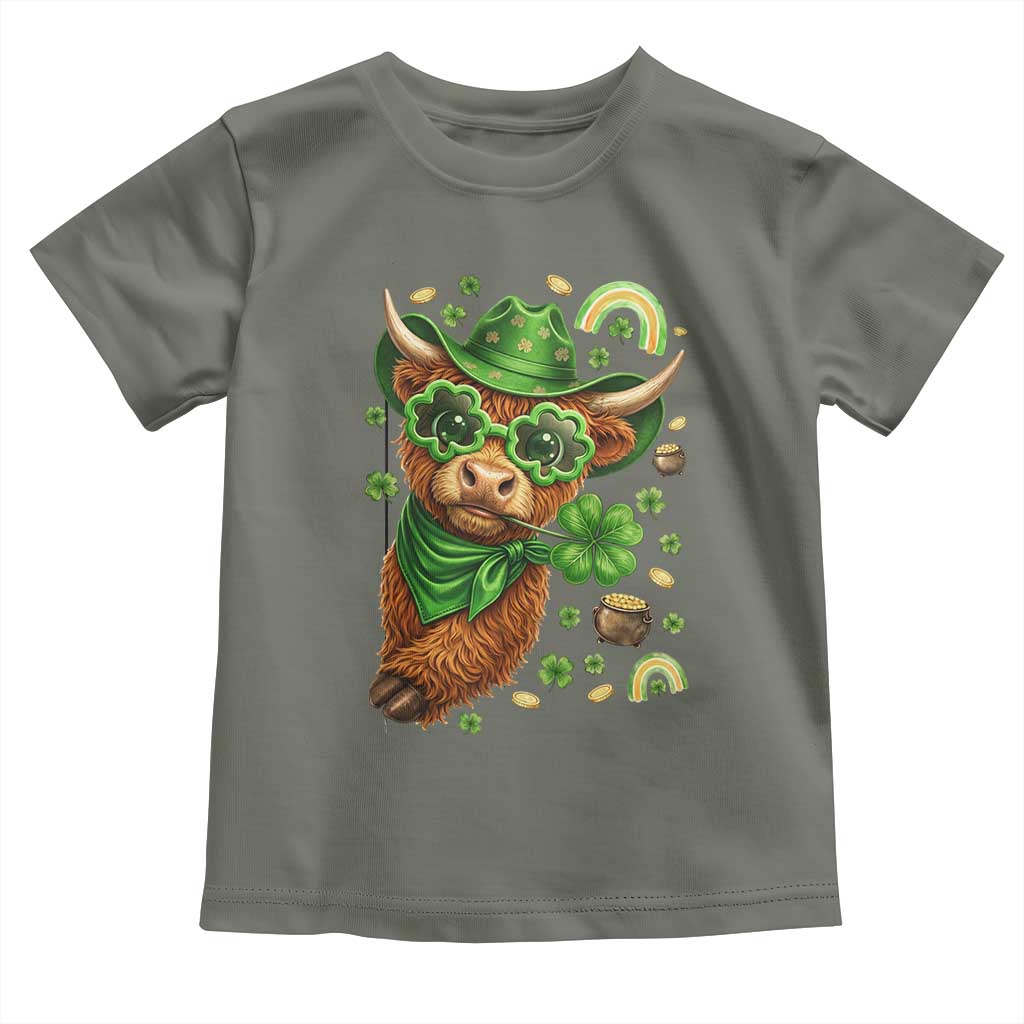 Funny Irish Highland Cow Toddler T Shirt St Patricks Day Gift