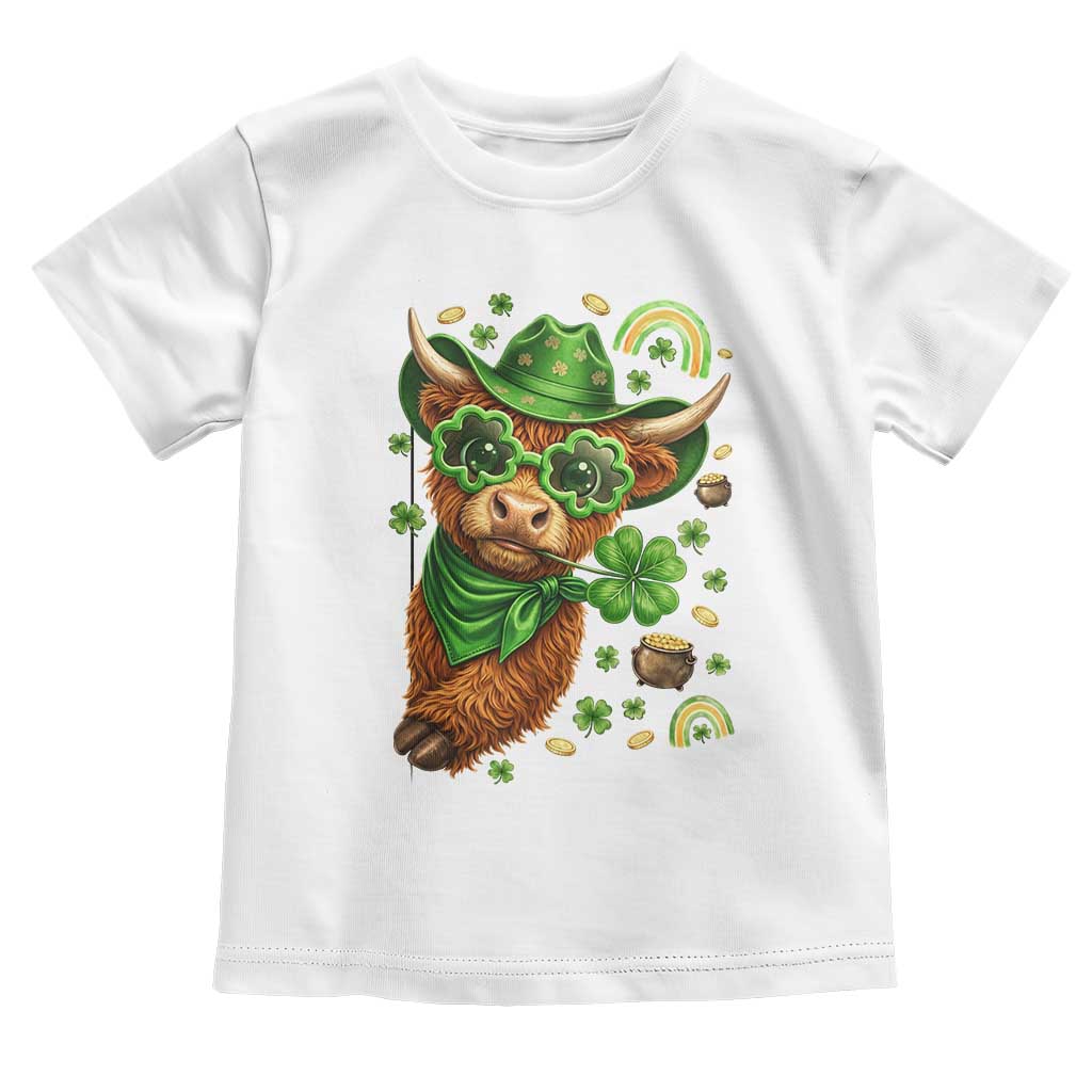 Funny Irish Highland Cow Toddler T Shirt St Patricks Day Gift