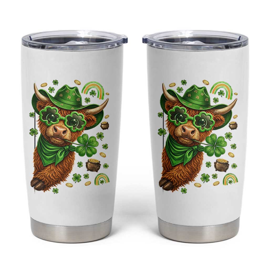 Funny Irish Highland Cow Tumbler Cup St Patricks Day Gift