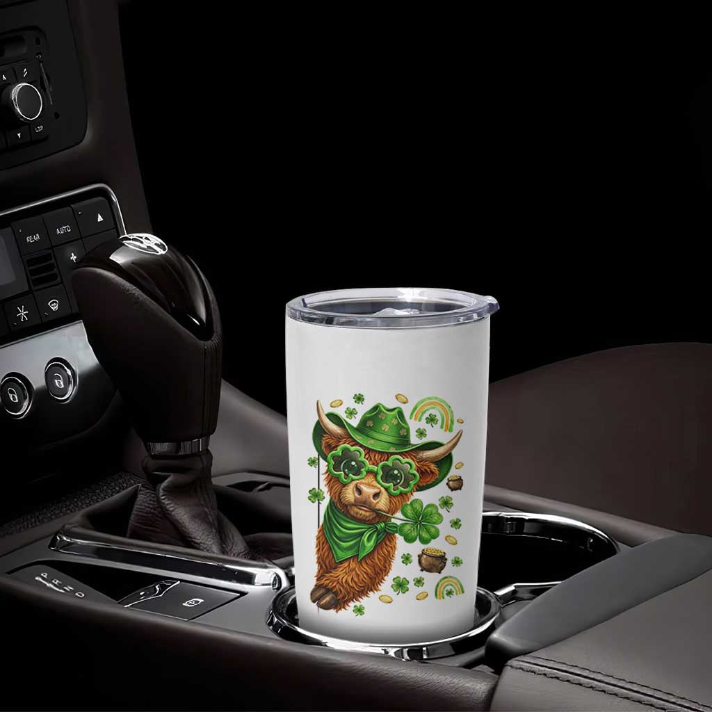 Funny Irish Highland Cow Tumbler Cup St Patricks Day Gift
