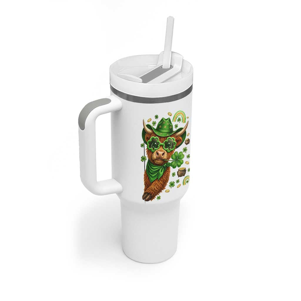 Funny Irish Highland Cow Tumbler With Handle St Patricks Day Gift
