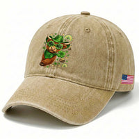 Funny Irish Highland Cow Washed Cotton Baseball Cap St Patricks Day Gift