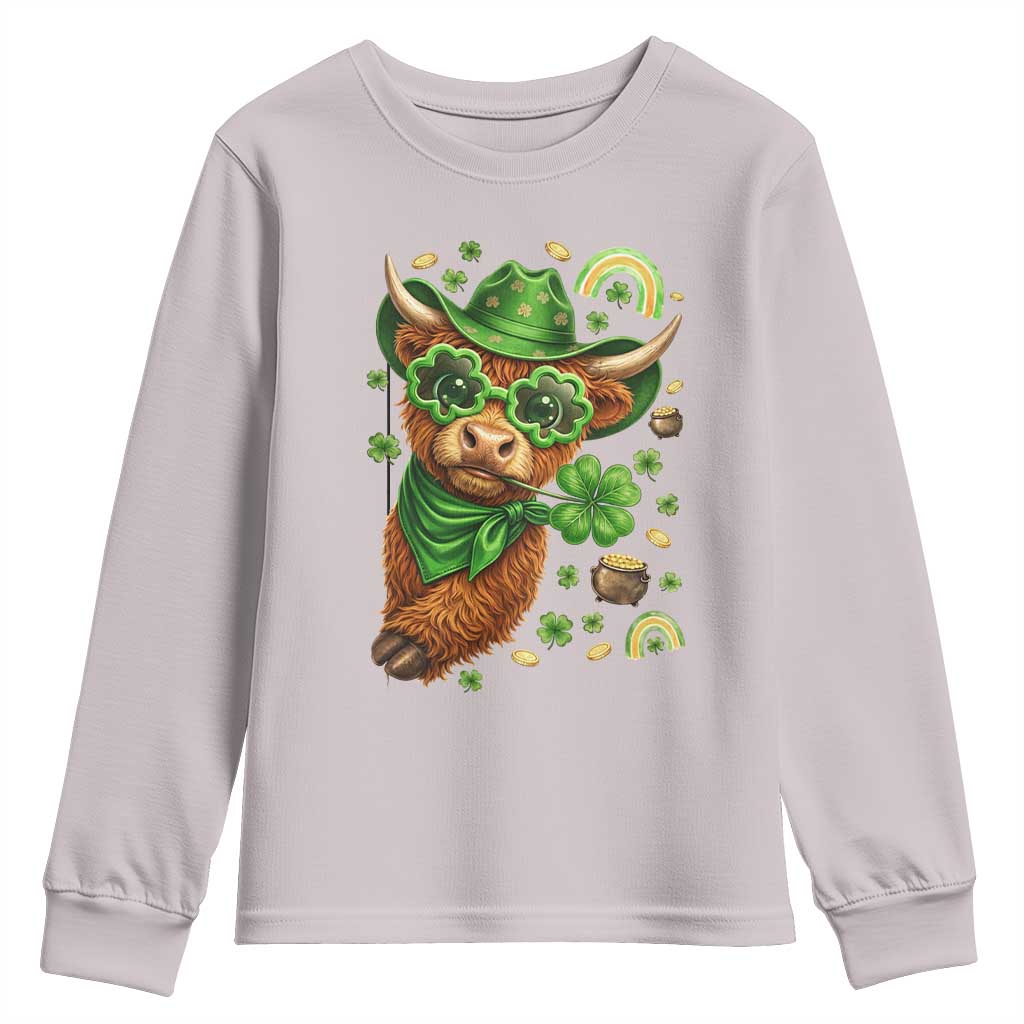 Funny Irish Highland Cow Youth Sweatshirt St Patricks Day Gift