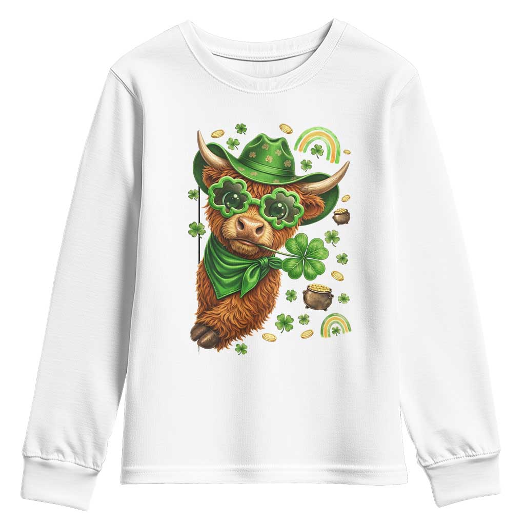 Funny Irish Highland Cow Youth Sweatshirt St Patricks Day Gift