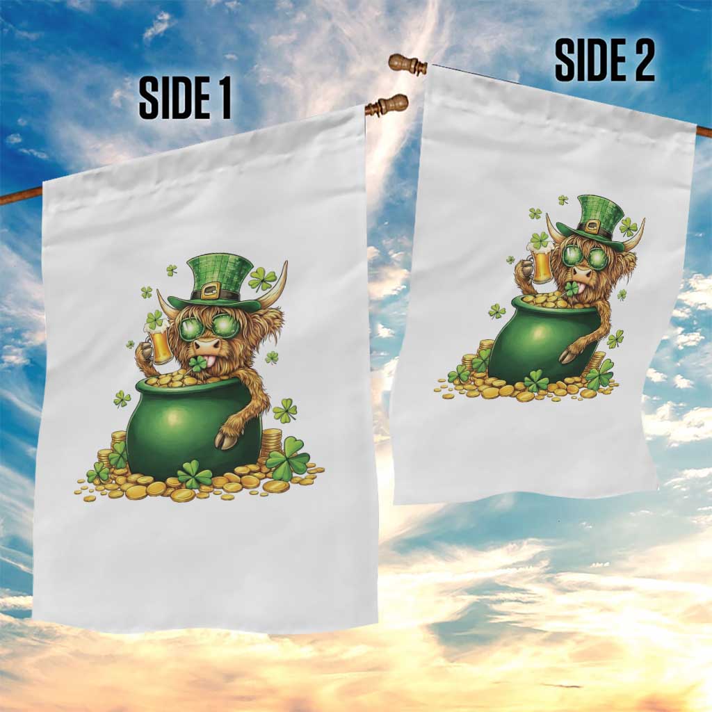 Funny Highland Cow St Patricks Day Garden Flag Farm Lover Gift