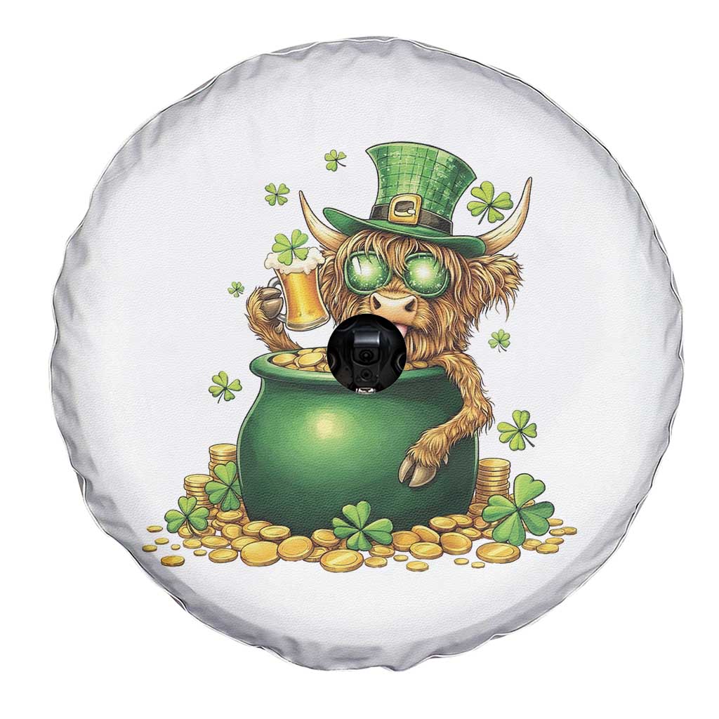Funny Highland Cow St Patricks Day Spare Tire Cover Farm Lover Gift