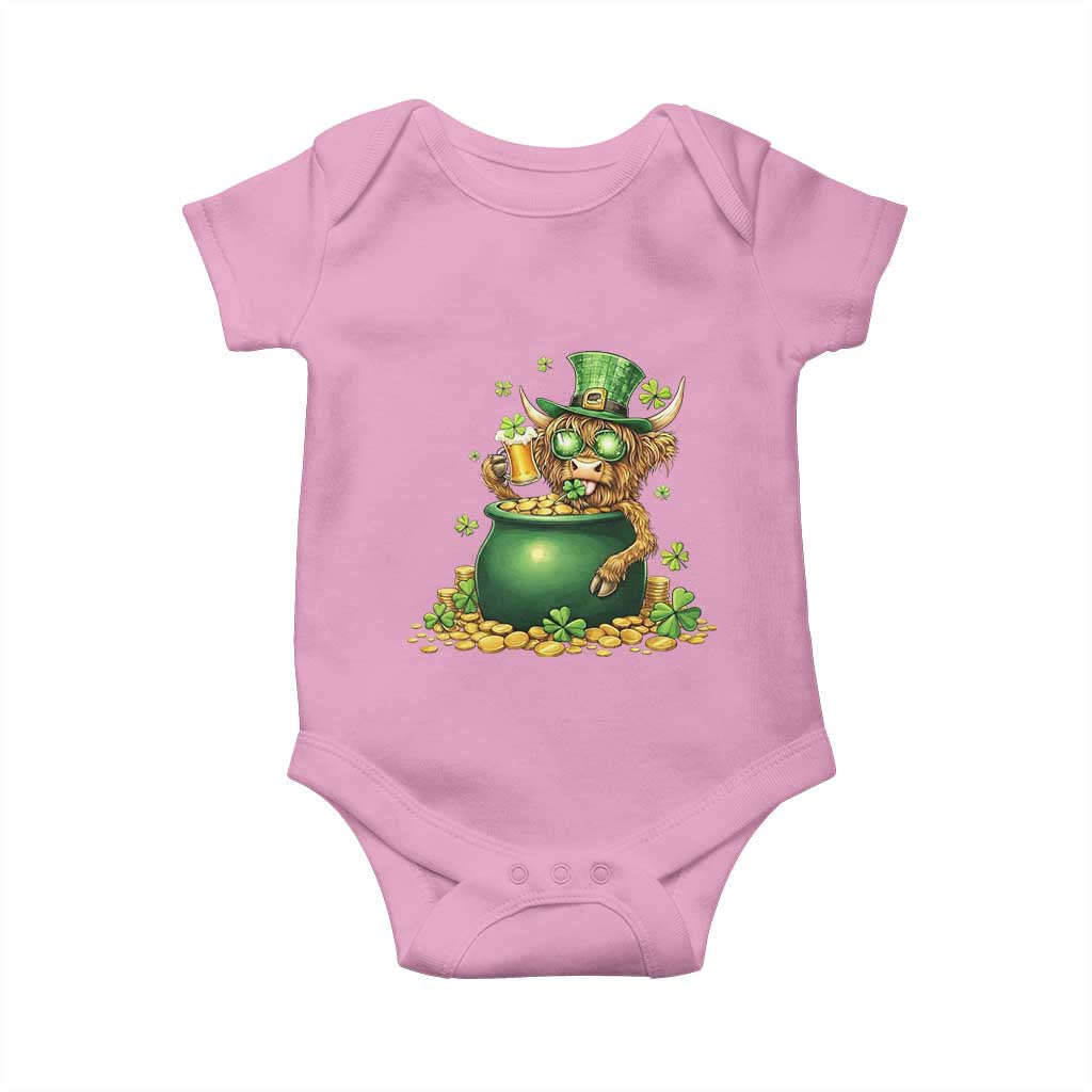 Funny Highland Cow St Patricks Day Baby Onesie Farm Lover Gift