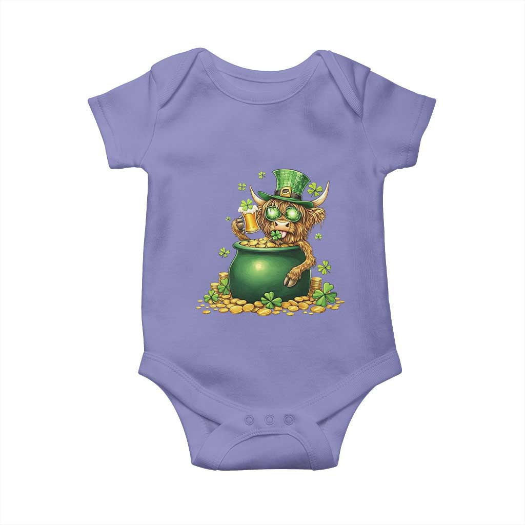 Funny Highland Cow St Patricks Day Baby Onesie Farm Lover Gift