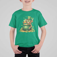 Funny Highland Cow St Patricks Day T Shirt For Kid Farm Lover Gift