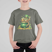 Funny Highland Cow St Patricks Day T Shirt For Kid Farm Lover Gift