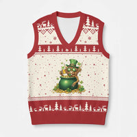 Funny Highland Cow St Patricks Day V-Neck Knit Sweater Vest Farm Lover Gift