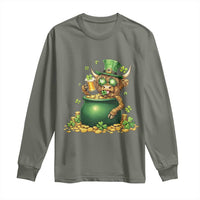 Funny Highland Cow St Patricks Day Long Sleeve Shirt Farm Lover Gift