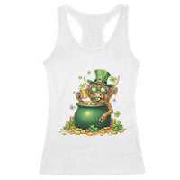 Funny Highland Cow St Patricks Day Racerback Tank Top Farm Lover Gift