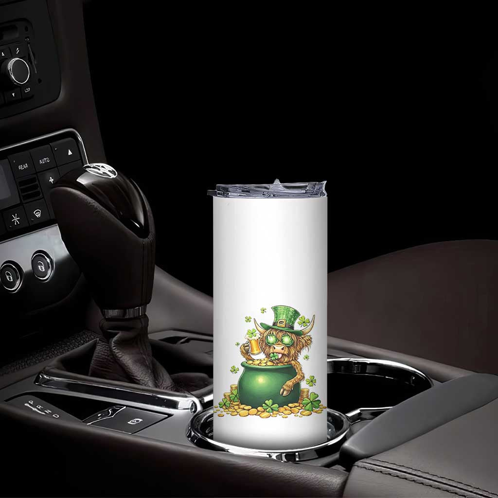 Funny Highland Cow St Patricks Day Skinny Tumbler Farm Lover Gift