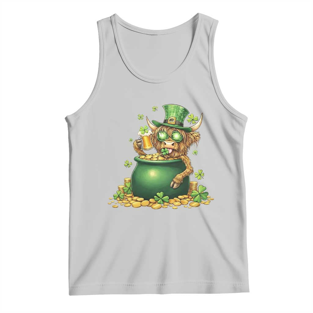 Funny Highland Cow St Patricks Day Tank Top Farm Lover Gift