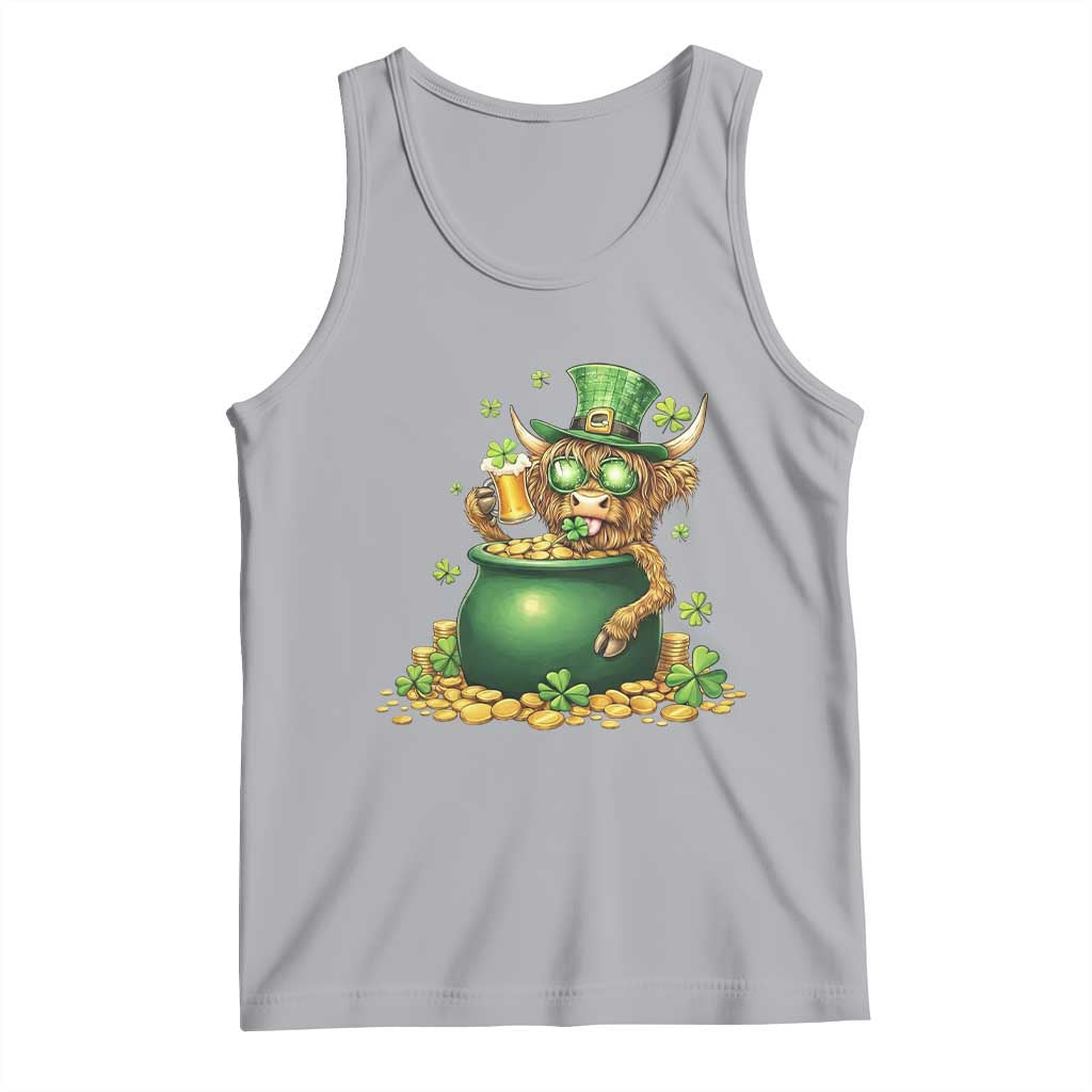 Funny Highland Cow St Patricks Day Tank Top Farm Lover Gift