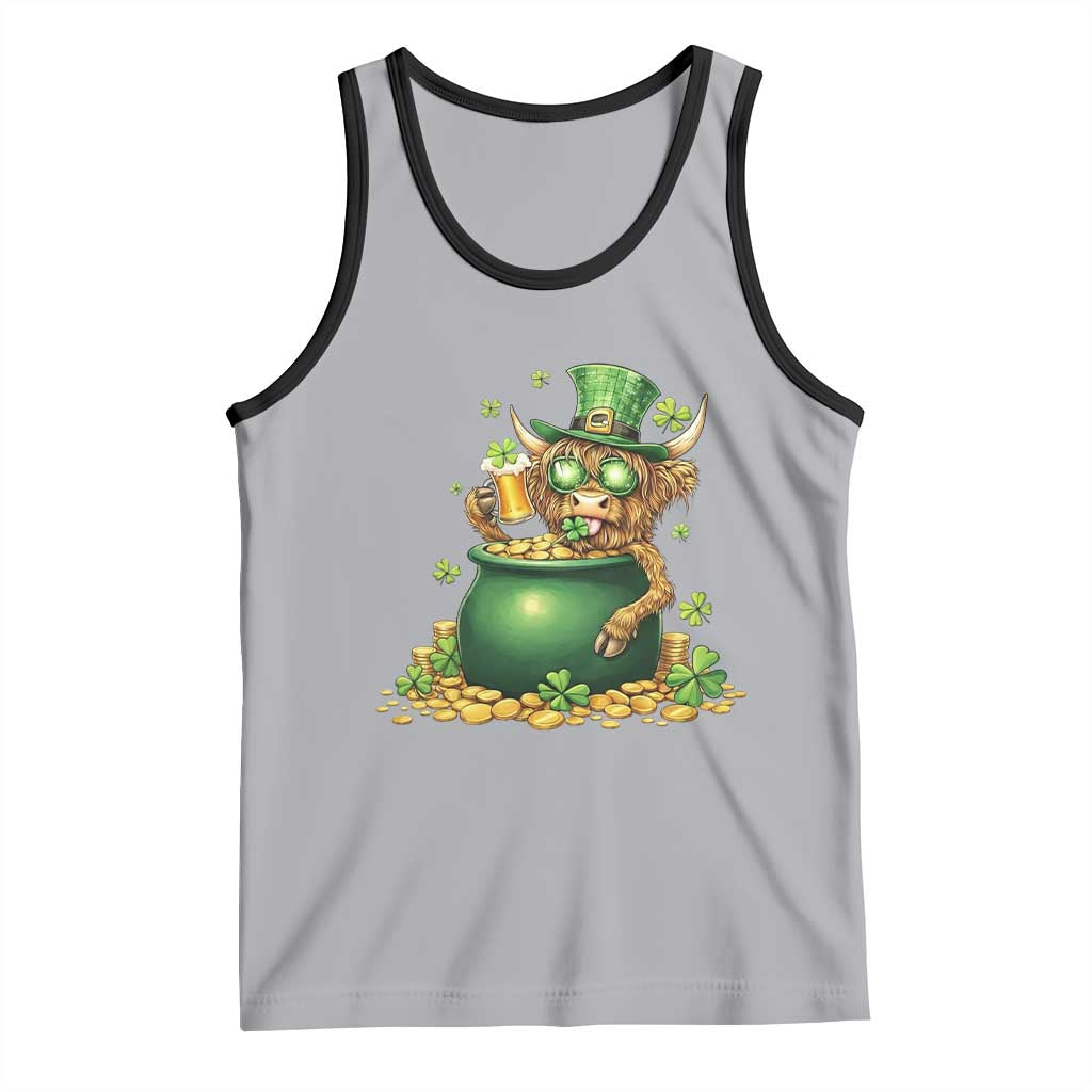 Funny Highland Cow St Patricks Day Tank Top Farm Lover Gift