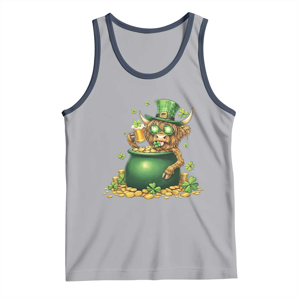 Funny Highland Cow St Patricks Day Tank Top Farm Lover Gift
