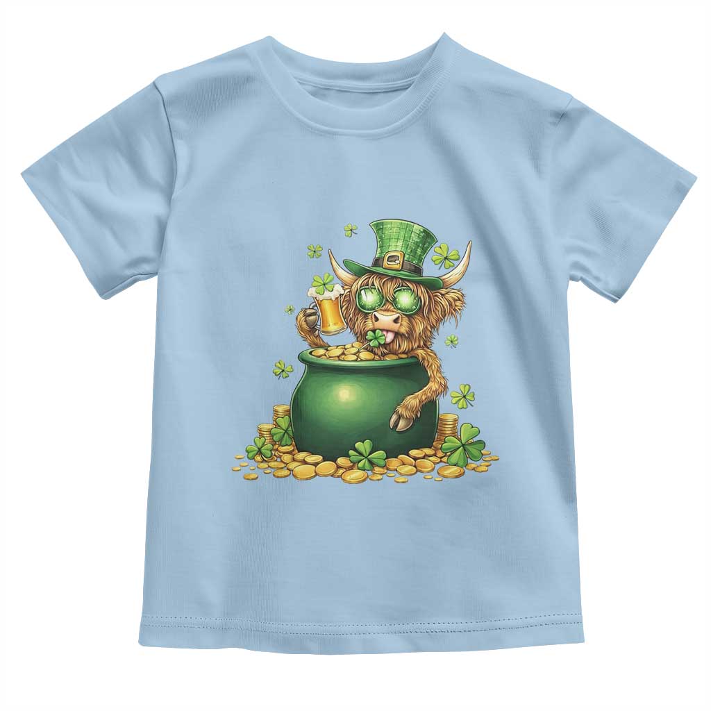 Funny Highland Cow St Patricks Day Toddler T Shirt Farm Lover Gift