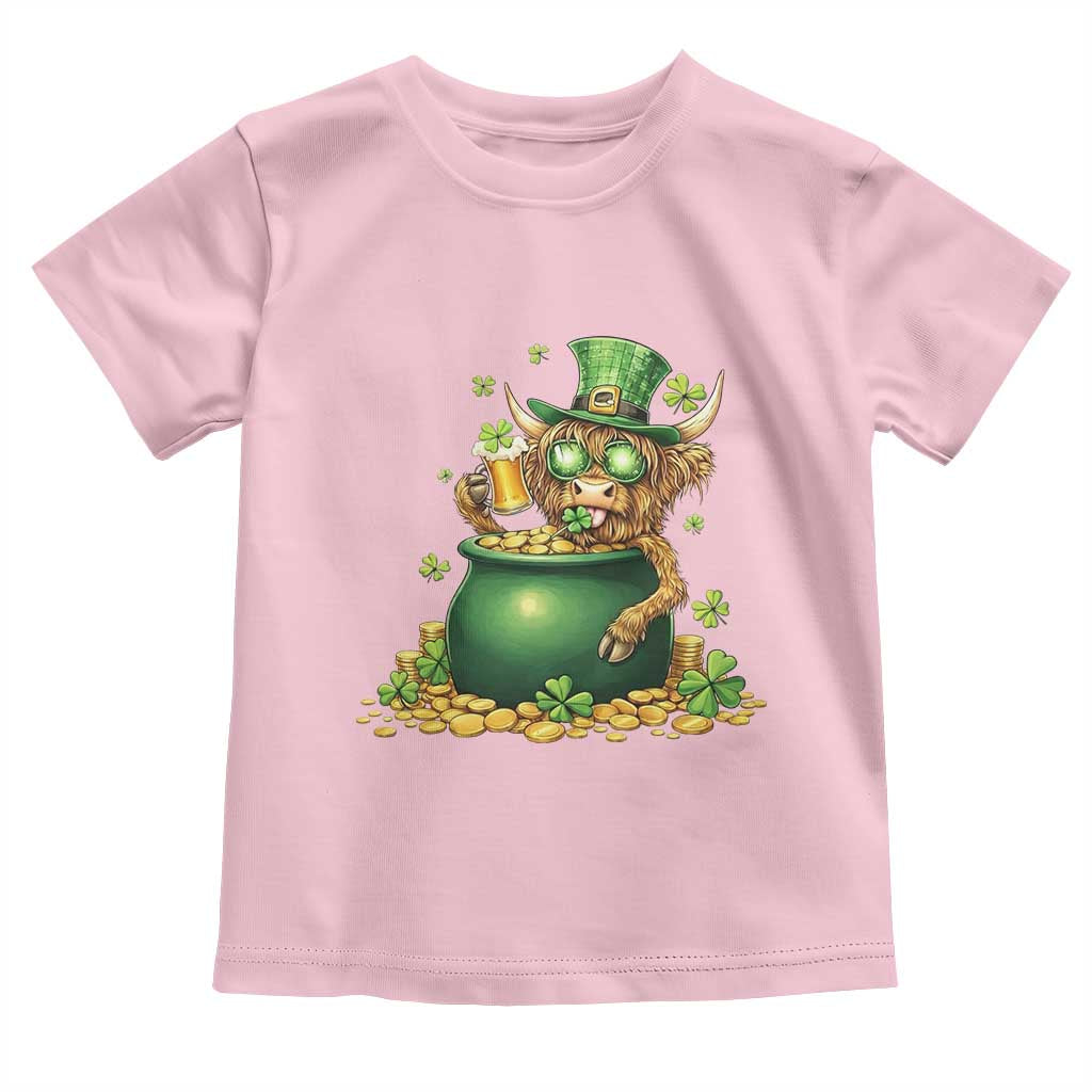 Funny Highland Cow St Patricks Day Toddler T Shirt Farm Lover Gift