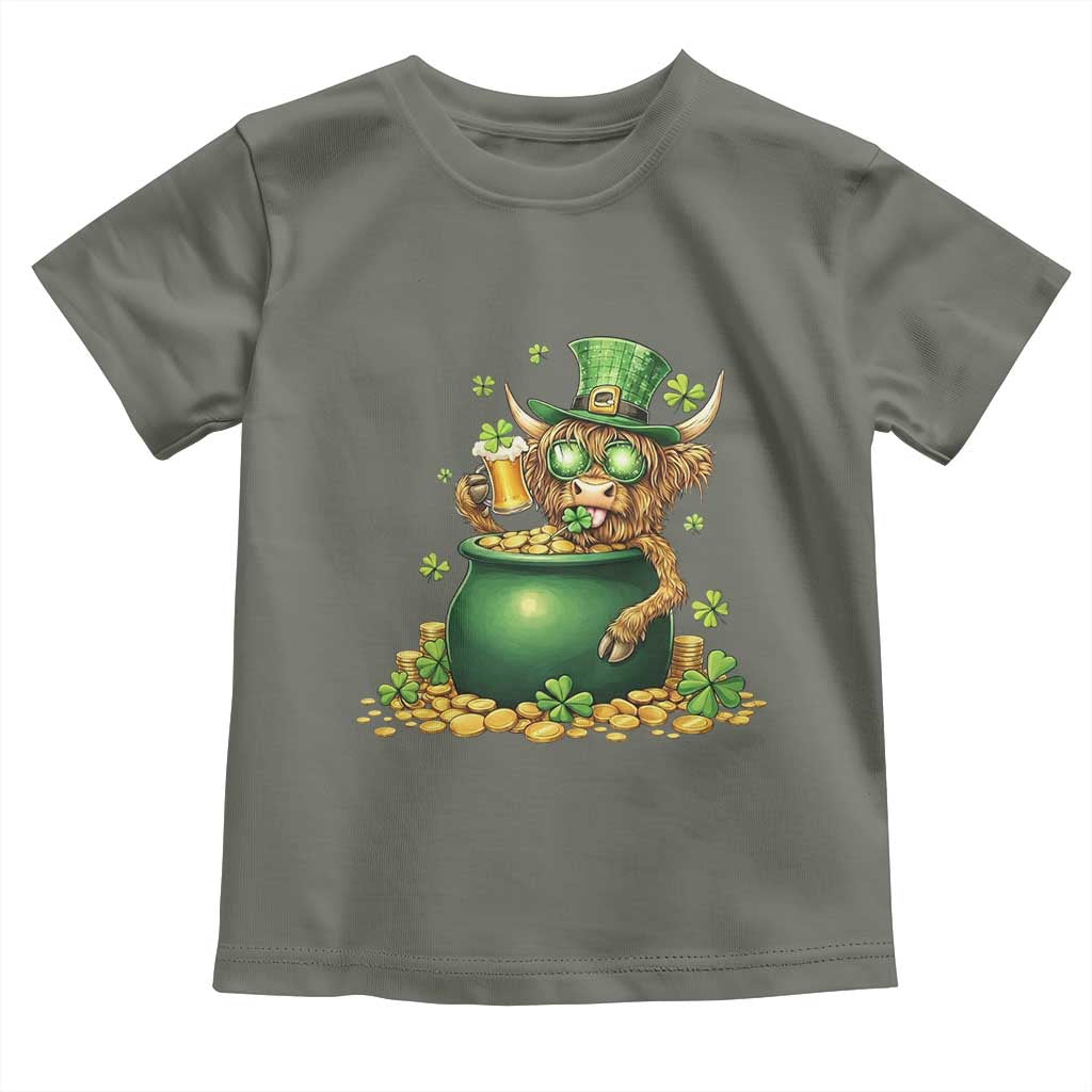 Funny Highland Cow St Patricks Day Toddler T Shirt Farm Lover Gift