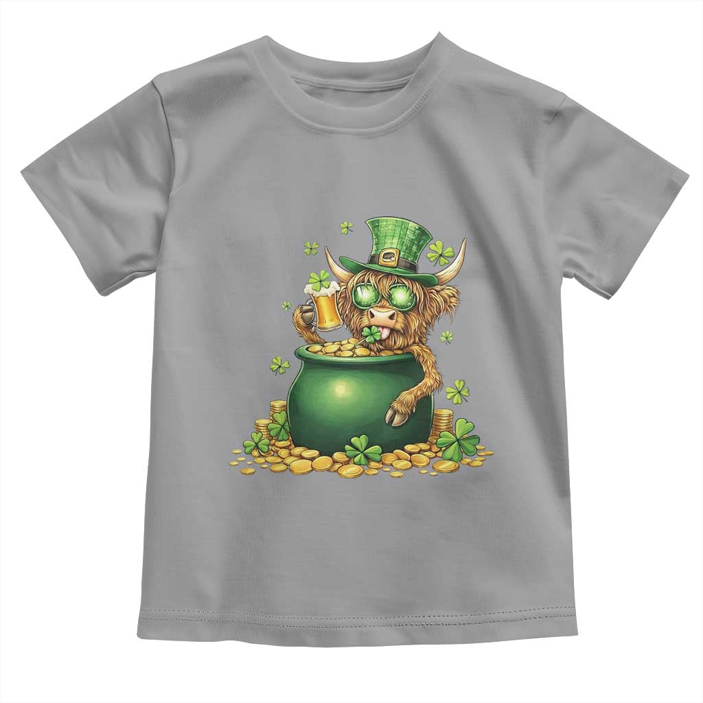 Funny Highland Cow St Patricks Day Toddler T Shirt Farm Lover Gift