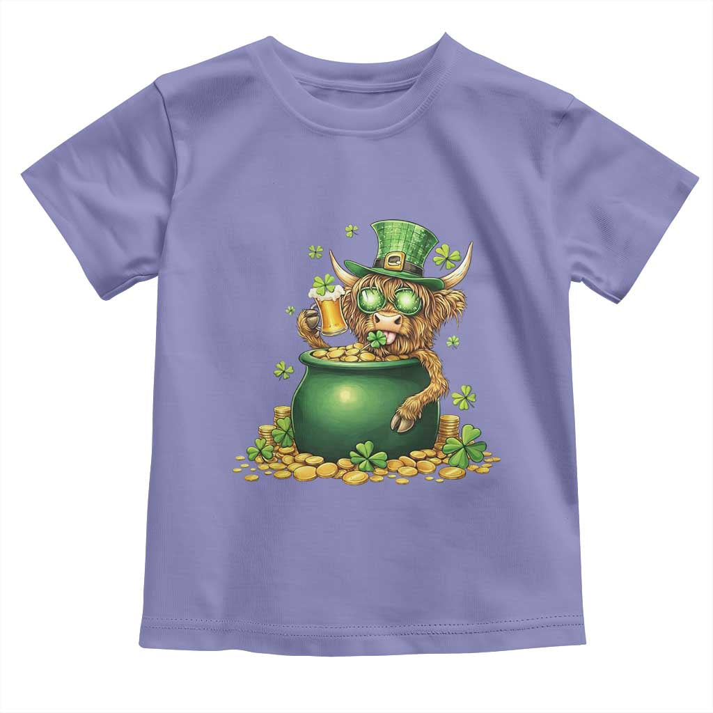 Funny Highland Cow St Patricks Day Toddler T Shirt Farm Lover Gift