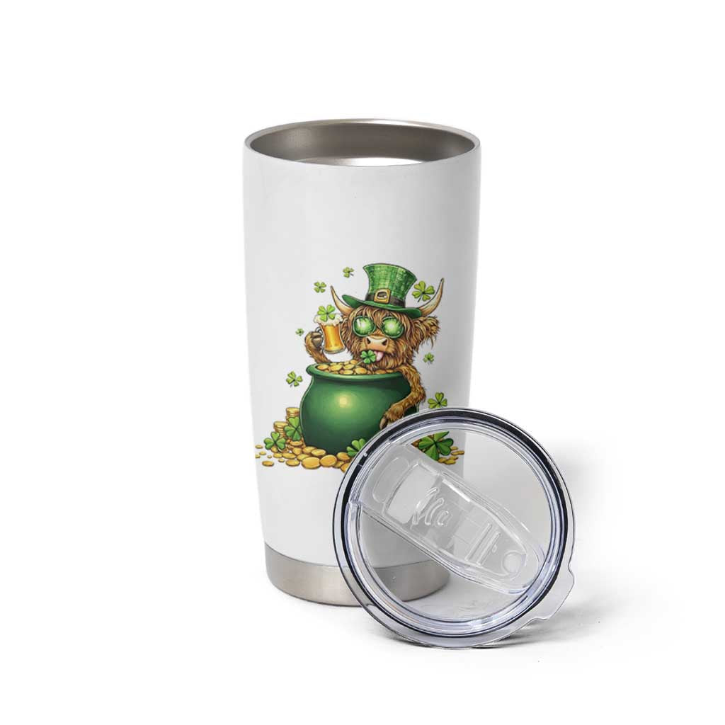 Funny Highland Cow St Patricks Day Tumbler Cup Farm Lover Gift