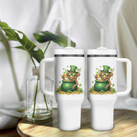 Funny Highland Cow St Patricks Day Tumbler With Handle Farm Lover Gift