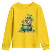 Funny Highland Cow St Patricks Day Youth Sweatshirt Farm Lover Gift
