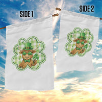 Funny Irish Highland Cow Shamrock Holiday Gift Garden Flag