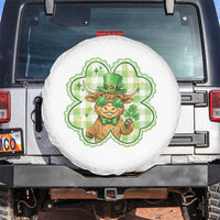 Funny Irish Highland Cow Shamrock Holiday Gift Spare Tire Cover