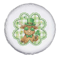 Funny Irish Highland Cow Shamrock Holiday Gift Spare Tire Cover