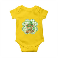 Funny Irish Highland Cow Shamrock Holiday Gift Baby Onesie