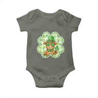 Funny Irish Highland Cow Shamrock Holiday Gift Baby Onesie