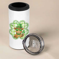 Funny Irish Highland Cow Shamrock Holiday Gift 4 in 1 Can Cooler Tumbler
