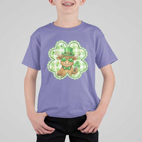 Funny Irish Highland Cow Shamrock Holiday Gift T Shirt For Kid