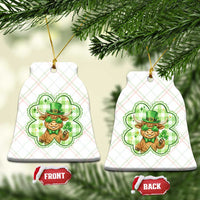 Funny Irish Highland Cow Shamrock Holiday Gift Ceramic Ornament